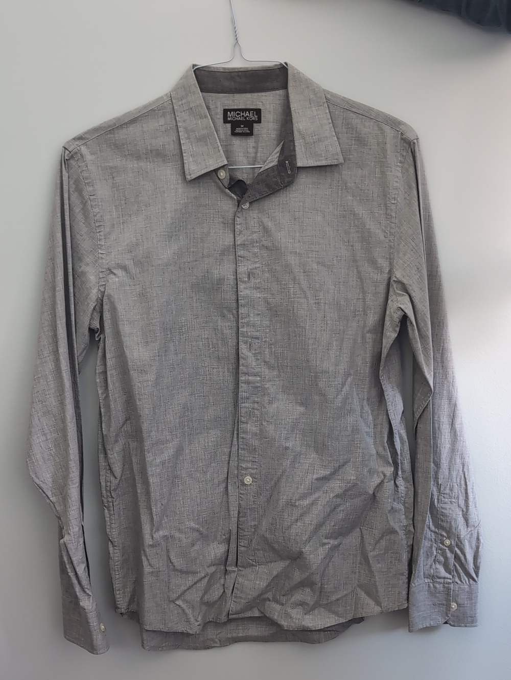 Michael Kors Men's Light Gray Button-Down Dress Shirt